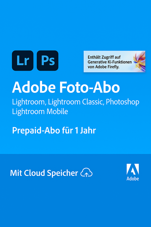 Adobe Foto-Abo | 1 Jahr | Lightroom | Photoshop | PC/Mac